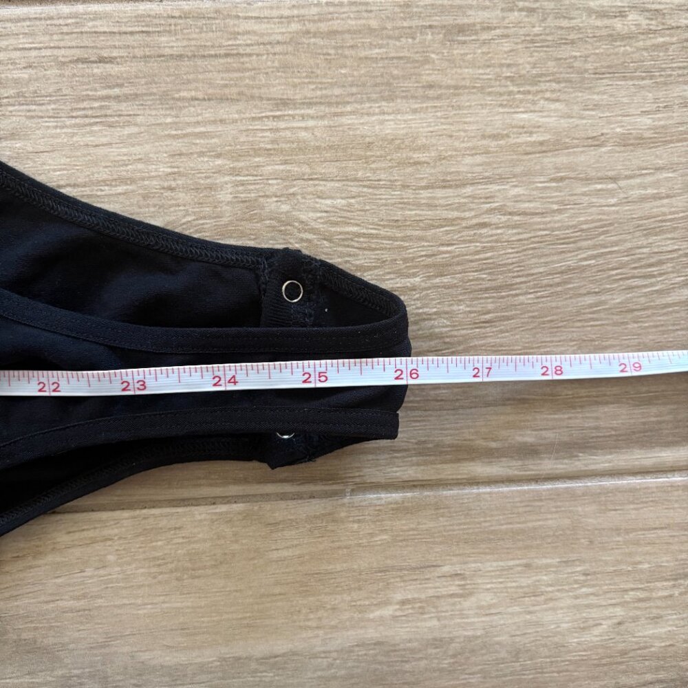 Intimately Free People Feels Right Bodysuit Women's M/L Black Scallop Snap NWT - Picture 9 of 11